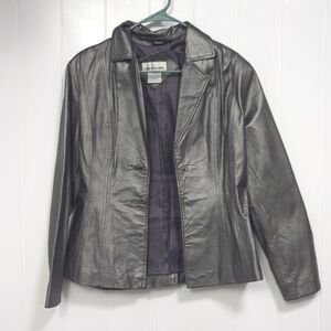 David Benjamin Silver 100% Leather Jacket